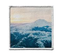 Toppa termoadesiva per abbigliamento, 7 x 7 cm, motivo: montagna sotto la neve, Mount Rainier Seattle USA - Patch da stirare per riparazione o personalizzazione - Borsa jeans stampata in Francia