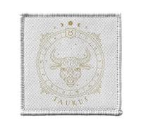 Toppa termoadesiva per abbigliamento, 7 x 7 cm, motivo: Taurus Sign Astrology Cartomancy Celestial Astral Forecast Tarocchi, toppa da stirare per riparazione o personalizzazione, maglietta con borsa
