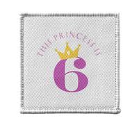 Toppa termoadesiva per abbigliamento, 7 x 7 cm, motivo: This Princess is 6 celebrazione compleanno party regalo fantasia magical - Patch da stirare per riparazione o personalizzazione - Borsa jeans