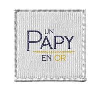 Toppa termoadesiva per abbigliamento 7 x 7 cm, motivo: un nonno in oro, padre amore famiglia, toppa da stirare per riparazione o personalizzazione, maglietta con stampa in Francia