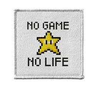 Toppa termoadesiva per abbigliamento, 7 x 7 cm, No Game No Life 8 bit giochi video gioco pixel art arcade retrò Gaming - Patch da stirare per riparazione o personalizzazione - Borsa jeans stampa in