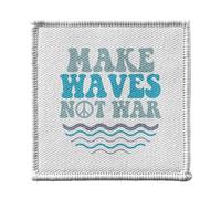 Toppa termoadesiva per abbigliamento 7 x 7 cm, per fare le onde non guerra da surf hippie Peace Love - Patch da stirare per riparazione o personalizzazione - Borsa jeans stampata in Francia