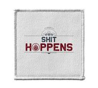 Toppa termoadesiva per abbigliamento, 7 x 7 cm, Shit Hoppens Forever Beer Hop Drinking - Patch da stirare per riparazione o personalizzazione - Borsa jeans stampata in Francia
