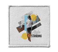 Toppa termoadesiva per abbigliamento, 7 x 7 cm, stile standing moda, gioco di parola d'arte, toppa da stirare per riparazione o personalizzazione, maglietta con borsa jeans stampata in Francia