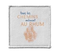 Toppa termoadesiva per abbigliamento 7 x 7 cm - Tutte le strade conducono al rum sera apero - Patch da stirare per riparazione o personalizzazione - Borsa jeans stampa in Francia