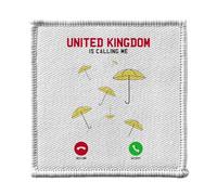 Toppa termoadesiva per abbigliamento 7 x 7 cm, United Kingdom Is Calling Me Rain Umbrella Stereotype - Patch da stirare per riparazione o personalizzazione - Borsa jeans stampa in Francia
