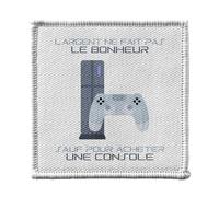Toppa termoadesiva per abbigliamento 7 x 7 cm - Videogiochi - L'argento non fa la felicità Gaming PS Patch da stirare per riparazione o personalizzazione - Borsa jeans stampa in Francia