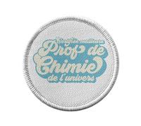 Toppa termoadesiva per abbigliamento rotondo, 7 cm, certificata migliore insegnante di chimica dell'universo College Lycee, professoressa università, toppa da stirare per riparazione o