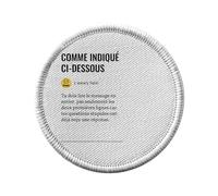 Toppa termoadesiva per abbigliamento rotondo, 7 cm, come indicato per gergo, lavoro, ufficio, ufficio, ufficio, collegue umorismo, toppa da stirare per riparazione o personalizzazione, stampa in