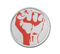 Toppa termoadesiva per abbigliamento rotondo, 7 cm, con pugno serre, resistenza militare, parte comunista, ribellione, toppa da stirare per riparazione o personalizzazione, maglietta con borsa jeans