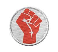 Toppa termoadesiva per abbigliamento rotondo, 7 cm, con pugno serre, resistenza militare, partito comunista anarchico, toppa da stirare per riparazione o personalizzazione, maglietta con borsa jeans