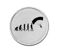 Toppa termoadesiva per abbigliamento rotondo, 7 cm, Evolution Parapendio Sport Atleta Paracadute - Patch da stirare per riparazione o personalizzazione - Borsa jeans stampa in Francia