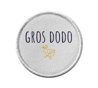 Toppa termoadesiva per abbigliamento rotondo, 7 cm, grande Dodo scherzo umoristico animale insomnia, toppa da stirare per riparazione o personalizzazione, maglietta con borsa jeans stampata in Francia