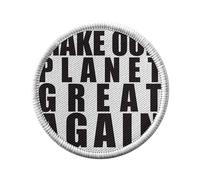 Toppa termoadesiva per abbigliamento rotondo, 7 cm, motivo: Emmanuel Macron Make Our Planet Great Again, citazioni famose politiche, toppa da stirare per riparazione o personalizzazione, maglietta con