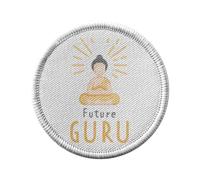 Toppa termoadesiva per abbigliamento rotondo, 7 cm, motivo: Future Guru Zen Spirit - Patch da stirare per riparazione o personalizzazione, maglietta con borsa jeans stampata in Francia