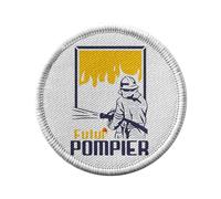 Toppa termoadesiva per abbigliamento rotondo, 7 cm, motivo: futuro pompiere, per futuro eroe, toppa da stirare per riparazione o personalizzazione, maglietta con stampa in Francia