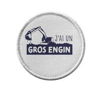 Toppa termoadesiva per abbigliamento rotondo, 7 cm, motivo: Ho un grosso attrezzo umoristico per fai da te, con toppa da stirare per riparazione o personalizzazione, maglietta con borsa jeans stampata