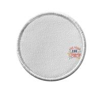 Toppa termoadesiva per abbigliamento rotondo, 7 cm, motivo: Live Your Life Joyfully Tipografia, messaggio positività, bene essere buone vibrazioni, toppa da stirare per riparazione o personalizzazione