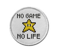 Toppa termoadesiva per abbigliamento rotondo, 7 cm, No Game No Life 8 bit giochi video game pixel art arcade retrò Gaming - Patch da stirare per riparazione o personalizzazione T-shirt borsa jeans