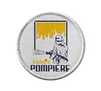 Toppa termoadesiva per abbigliamento rotondo, 7 cm, per future pompiere mestiere futuro eroe, toppa da stirare per riparazione o personalizzazione, maglietta per jeans stampata in Francia