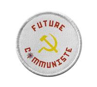 Toppa termoadesiva per abbigliamento rotondo, 7 cm, per futuro comunista politica umorismo, futuro - Patch da stirare per riparazione o personalizzazione, maglietta con borsa jeans stampata in Francia