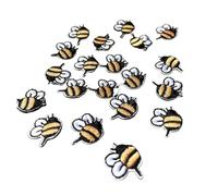 Toppa termoadesiva per tessuti 20 pz/lotto Mini Giallo Ape Patch Ricamo Adesivo Ferro sulle Toppe for Abbigliamento Applique Accessori Fai da Te(Mini Bee 20pcs B)