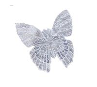 Toppa termoadesiva per tessuti Abito applique in tessuto farfalla ricamata in garza bianca Accessori patch decorativi fai da te(Color-1)