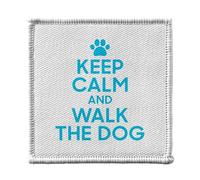 Toppa termoadesiva per vestiti, 7 x 7 cm, motivo: Keep Calm and Walk the Dog Parodia Dog Animals, toppa da stirare per riparazione o personalizzazione, maglietta con borsa jeans stampata in Francia