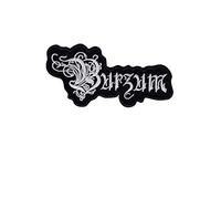 Toppa termoadesiva ricamata Burzum, colore argento e nero, in metallo, accessorio souvenir