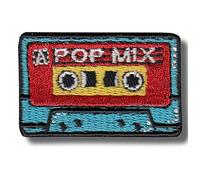 Toppa termoadesiva ricamata con musica pop Cassete
