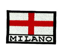Toppa termoadesiva Ricamata, Motivo: Bandiera di Milano (Italia), per Zaino