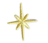 Toppa Termoadesiva Toppe autoadesive con ricamo a stella da 10 pezzi for vestiti Adesivo lucido in oro argento, ferro su strisce di applique for abbigliamento per i Vestiti(Yellow 10pcs)