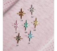 Toppa Termoadesiva Toppe autoadesive con ricamo a stella da 10 pezzi for vestiti Adesivo lucido in oro argento, ferro su strisce di applique for abbigliamento per i Vestiti(Mix 10pcs)