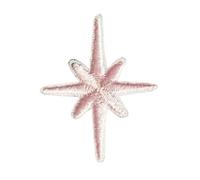 Toppa Termoadesiva Toppe autoadesive con ricamo a stella da 10 pezzi for vestiti Adesivo lucido in oro argento, ferro su strisce di applique for abbigliamento per i Vestiti(Pink 10pcs)