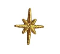 Toppa Termoadesiva Toppe autoadesive con ricamo a stella da 10 pezzi for vestiti Adesivo lucido in oro argento, ferro su strisce di applique for abbigliamento per i Vestiti(Gold 10pcs)