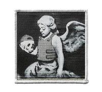 Toppa termoadesiva Vetement 7 x 7 cm - Banksy Ange Dechu Crane Gilet antiproiettile Street Art - Patch da stirare per riparazione o personalizzazione - Borsa jeans stampa in Francia