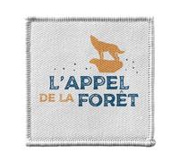 Toppa termoadesiva Vetement 7 x 7 cm - La chiamata della foresta Nature Loup Rando Travel - Patch da stirare per riparazione o personalizzazione - Borsa jeans stampa in Francia