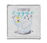 Toppa termoadesiva Vetement 7 x 7 cm - Le Chant du Cygne Carignon Expression Animaux - Patch da stirare per riparazione o personalizzazione - Borsa jeans stampa in Francia