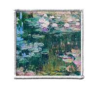 Toppa termoadesiva Vetement 7 x 7 cm - Monet Les Nympheas Pittura Francia - Patch da stirare per riparazione o personalizzazione - Borsa jeans stampa in Francia