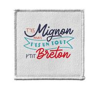 Toppa termoadesiva Vetement 7 x 7 cm - T'es Carignon mais you six un tout p'tit Breton Film Tour Montparnasse - Patch da stirare per riparazione o personalizzazione - Borsa jeans stampa in Francia