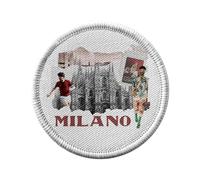 Toppa termoadesiva Vetement Rotondo 7 cm - Milano Vintage Milano Italia Viaggi Moda - Patch da stirare per riparazione o personalizzazione T-shirt Borsa Jeans Stampa in Francia