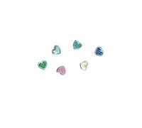 Toppe Adesive Per Tessuti 30 toppe autoadesive for ricamo a cuore da cucire con il ferro da stiro sui vestiti, rosa verde blu, decorazioni for borse artigianali