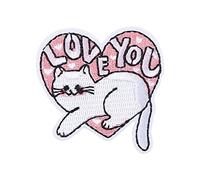 Toppe adesive ricamate a forma di gatto, in tessuto, termoadesive per fai da te, decorazioni per vestiti (12)