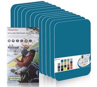 Toppe autoadesive in nylon, 12 Pezzi 20X10 cm Cahomo toppa adesiva per tessuti, Patch di Riparazione in Nylon, toppa di riparazione impermeabile, per piumini, tenda, sacco a pelo-Blu