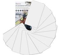 Toppe autoadesive in nylon, 12 Pezzi 20X10 cm Cahomo toppa adesiva per tessuti, Patch di Riparazione in Nylon, toppa di riparazione impermeabile, per piumino, tenda, sacco a pelo-Bianco