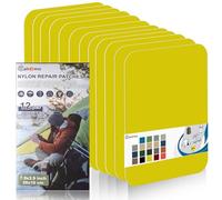 Toppe autoadesive in nylon, 12 Pezzi 20X10 cm Cahomo toppa adesiva per tessuti, Patch di Riparazione in Nylon, toppa di riparazione impermeabile, per piumino, tenda, sacco a pelo-Giallo