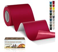 Toppe autoadesive in nylon, 7.6x200 cm Cahomo toppa adesiva per tessuti, Patch di Riparazione in Nylon, toppa di riparazione impermeabile, per piumino, tenda, sacco a pelo-Rossa