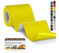 Toppe autoadesive in nylon, 7.6x200 cm Cahomo toppa adesiva per tessuti, Patch di Riparazione in Nylon, toppa di riparazione impermeabile, per piumini, tenda, sacco a pelo-Giallo
