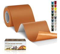 Toppe autoadesive in nylon, 7.6x200 cm Cahomo toppa adesiva per tessuti, Patch di Riparazione in Nylon, toppa di riparazione impermeabile, per piumino, tenda, sacco a pelo-Marrone Chiaro