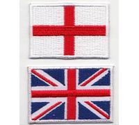 Toppe Bandiere Patch Applique termoadesive ricamati da cucire Abbigliamento Vestiti Bandiera Inghilterra Inglese 2 pezzi 4.2 cm